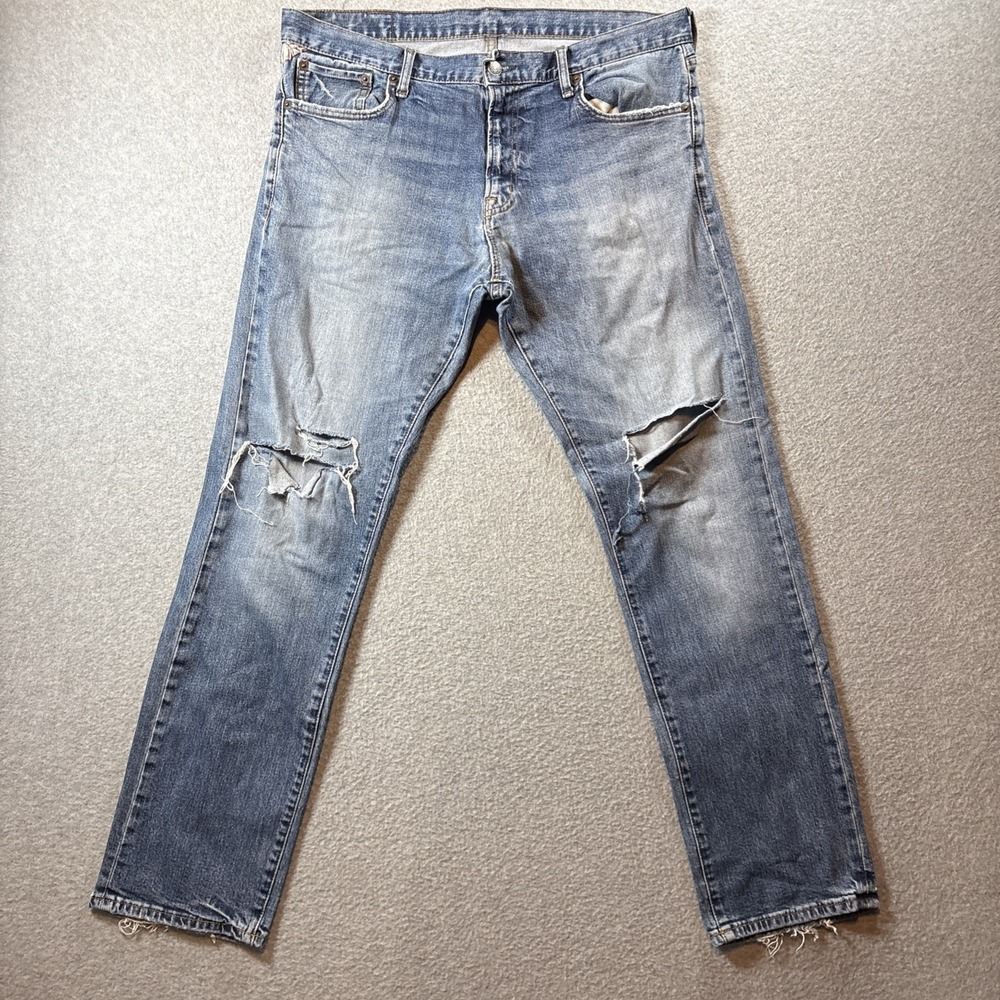 Denim & Supply Men's Jeans 34x32 Faded Holey Knees Casual D & S Bedford